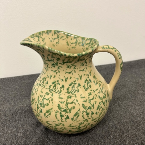 Vintage Robinson Ransbottom Spongeware Pottery Pitcher Jug - Picture 8 of 13